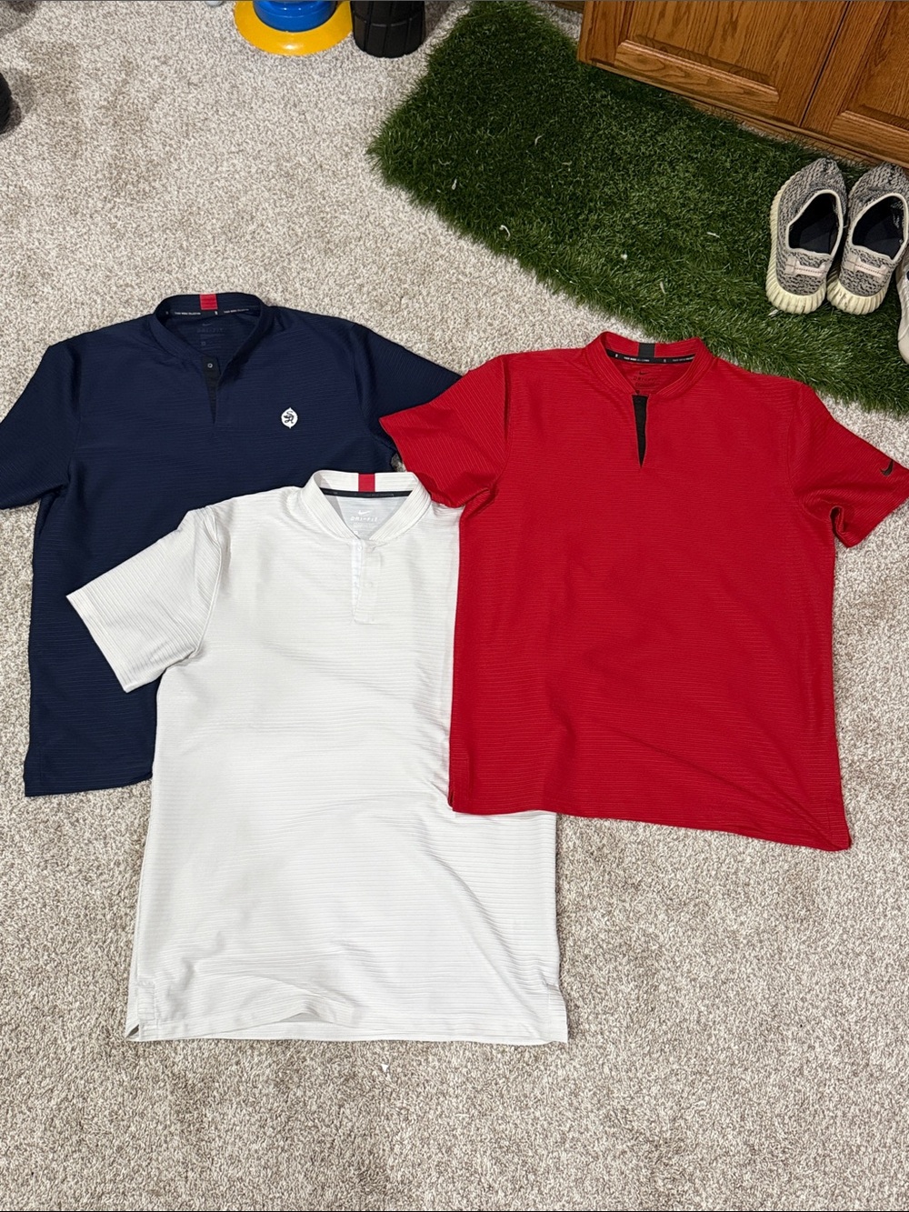 Nike Tiger Woods Collection Ribbed Blade Collar Polos 3 Pack Size Medium EUC
